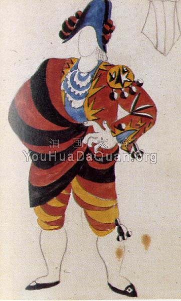 芭蕾舞剧《三角帽》服装设计：骑马的斗牛士 - 巴勃罗·毕加索